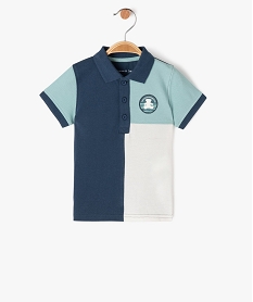 polo a manches courtes tricolore bebe garcon - lulucastagnette bleu polosE665701_4