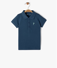 polo manches courtes en maille piquee bebe garcon bleu polosE666001_4