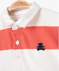 polo manches courtes a larges rayures bebe garcon - lulucastagnette rouge polosE666201_2