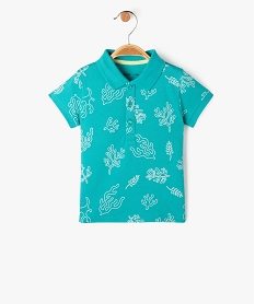 polo a manches courtes avec motif feuillage bebe garcon vert polosE666301_4