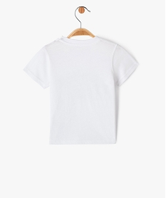 tee-shirt manches courtes a message fantaisie bebe garcon blanc tee-shirts manches courtesE666801_3