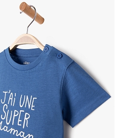 tee-shirt manches courtes a message fantaisie bebe garcon bleu tee-shirts manches courtesE667001_2