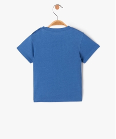 tee-shirt manches courtes a message fantaisie bebe garcon bleu tee-shirts manches courtesE667001_3
