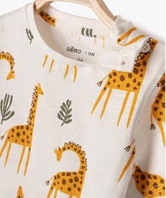 tee-shirt a manches courtes a motifs animaux de la jungle bebe garcon beige tee-shirts manches courtesE669401_2