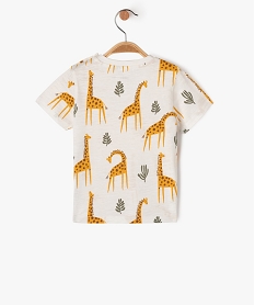 tee-shirt a manches courtes a motifs animaux de la jungle bebe garcon beige tee-shirts manches courtesE669401_3