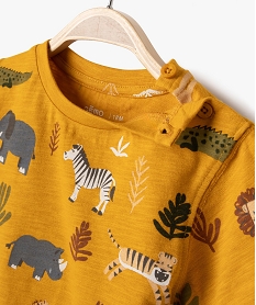 tee-shirt a manches courtes a motifs animaux de la jungle bebe garcon jauneE669501_2