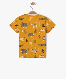 tee-shirt a manches courtes a motifs animaux de la jungle bebe garcon jauneE669501_3