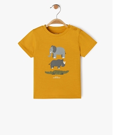 tee-shirt a manches courtes avec motif animaux bebe garcon jauneE669601_1
