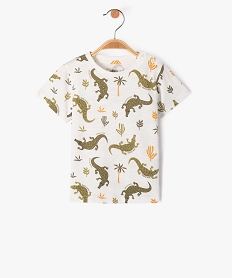 tee-shirt a manches courtes a motifs crocodiles bebe garcon beigeE669701_1