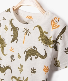 tee-shirt a manches courtes a motifs crocodiles bebe garcon beigeE669701_2