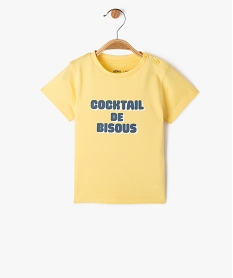 GEMO Tee-shirt manches courtes en coton imprimé bébé garçon Jaune