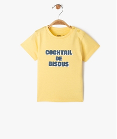 tee-shirt manches courtes en coton imprime bebe garcon jaune tee-shirts manches courtesE669901_4