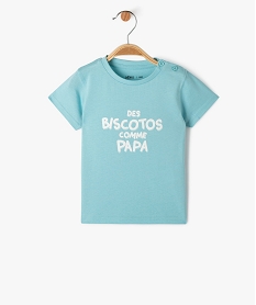 tee-shirt manches courtes en coton imprime bebe garcon bleu tee-shirts manches courtesE670001_4