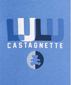 tee-shirt a manches courtes avec inscription bebe garcon - lulucastagnette bleu tee-shirts manches courtesE670301_2