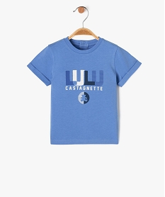 tee-shirt a manches courtes avec inscription bebe garcon - lulucastagnette bleu tee-shirts manches courtesE670301_4