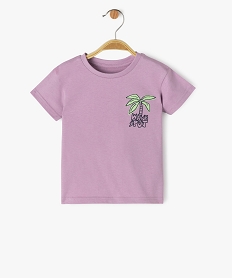 GEMO Tee-shirt à manches courtes avec inscription dans le dos bébé garçon Violet