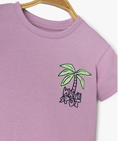 tee-shirt a manches courtes avec inscription dans le dos bebe garcon violetE670501_2