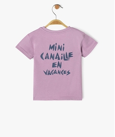 tee-shirt a manches courtes avec inscription dans le dos bebe garcon violet tee-shirts manches courtesE670501_4