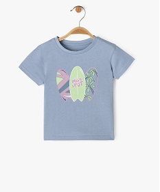 GEMO Tee-shirt à manches courtes avec motif surf bébé garçon Bleu