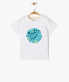 GEMO Tee-shirt à manches courtes avec motif marin bébé garçon Blanc