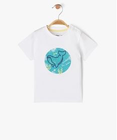 tee-shirt a manches courtes avec motif marin bebe garcon blanc tee-shirts manches courtesE671201_4