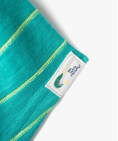tee-shirt a manches courtes raye col tunisien bebe garcon vert tee-shirts manches courtesE671401_3