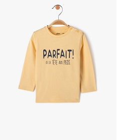 GEMO Tee-shirt manches longues à message fantaisie bébé garçon jaune standard