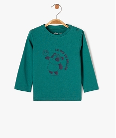 GEMO Tee-shirt manches longues à message fantaisie bébé garçon vert standard