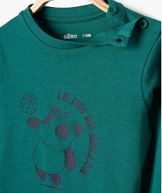 tee-shirt manches longues a message fantaisie bebe garcon vert tee-shirts manches longuesE672201_2