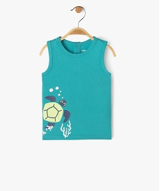 debardeur avec motif animal marin bebe garcon bleu debardeursE673401_4