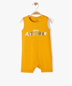 combishort avec inscription bebe garcon jaune shorts et bermudasE674001_4