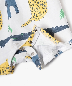 combishort sans manches en maille bouclette a motifs animaux bebe garcon beige shorts et bermudasE674401_3