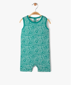 GEMO Combishort imprimé en coton bébé garçon vert standard