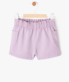 short en toile avec taille elastique bebe fille violet shortsE676701_1