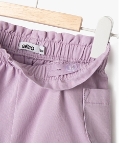 short en toile avec taille elastique bebe fille violet shortsE676701_2