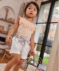 short taille haute ceinturee bebe fille - lulucastagnette beige shortsE676901_1