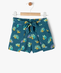 short a pans en viscose imprime bebe fille bleu shortsE677001_4