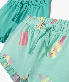 short en coton avec volants bebe fille (lot de 2) vertE677801_2