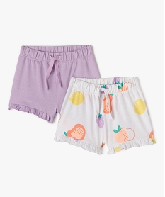 GEMO Short en coton avec volants bébé fille (lot de 2) violet standard