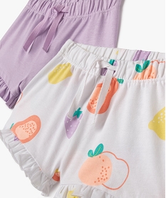 short en coton avec volants bebe fille (lot de 2) violet shortsE678001_2