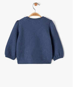 sweat matelasse a manches blousantes bebe fille - lulucastagnette bleu sweatsE678401_3