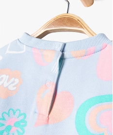 sweat a manches bouffantes avec motifs colores bebe fille bleu sweatsE678601_3