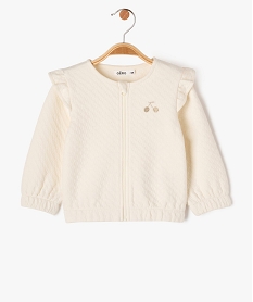 gilet bebe fille court avec dentelle bleu gilets bebe G MO