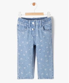 GEMO Jean délavé avec motifs cerises bébé fille Bleu