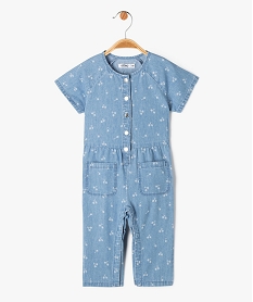 combinaison a manches courtes avec motifs cerises bebe fille bleuE679301_1