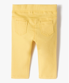 pantalon bebe fille slim uni a taille elastiquee jaune pantalonsE679401_3