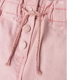 pantalon en toile avec taille elastique bebe fille - lulucastagnette rose pantalonsE679601_2