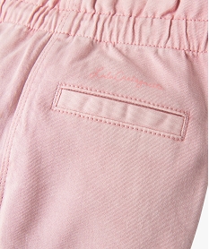 pantalon en toile avec taille elastique bebe fille - lulucastagnette roseE679601_3