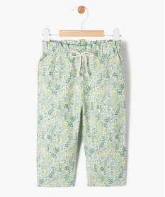 GEMO Pantalon fleuri avec taille élastique bébé fille vert standard
