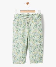 GEMO Pantalon fleuri avec taille élastique bébé fille Vert